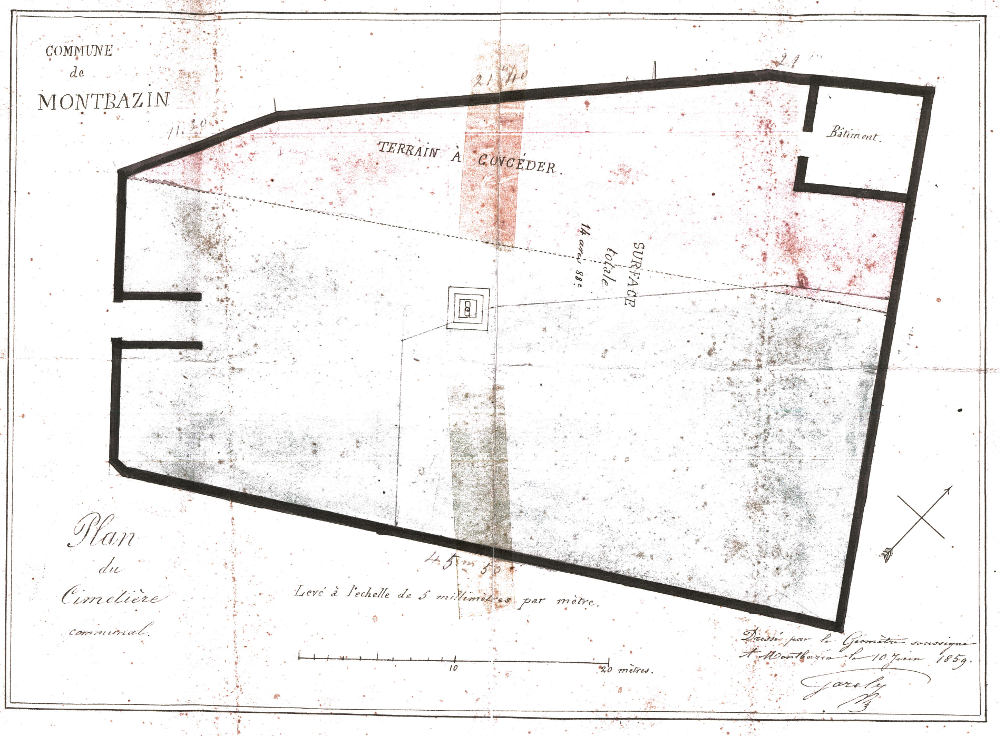 plan du cimetière en 1859