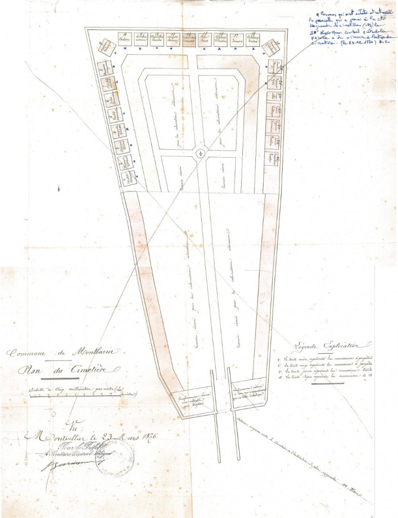plan du cimetière en 1876