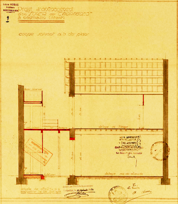 foyer des campagnes : plan de coupe