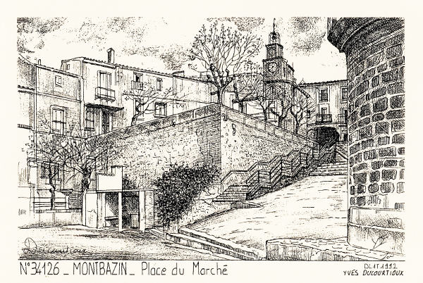 Montbazin pl marche dessin