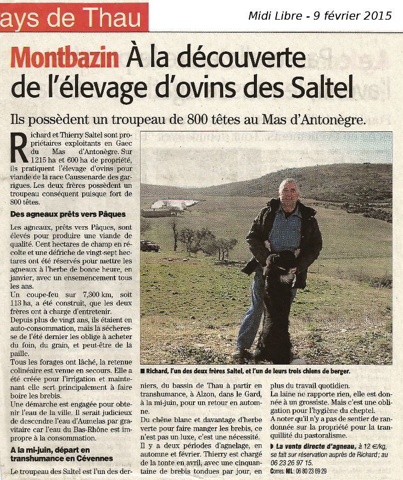 article Midi Libre 9 février 2015