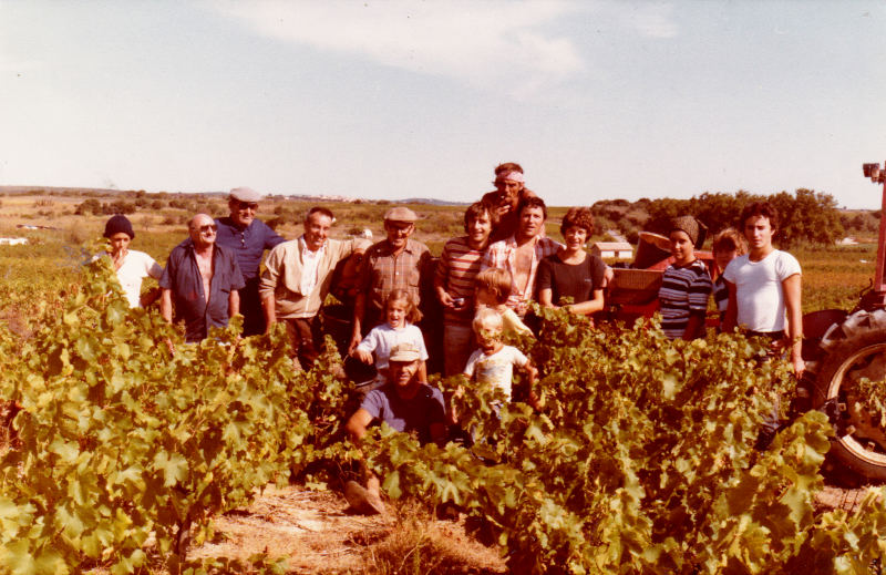 1967 : M. Keltonne, M. Tisseire, M. Pellet, M. Guillermo, Marc Pellet, Alain Vacca sur la benne, Valentin Mané, Andrée Séverac, Nicole Vacca, Jean Pellet, Catherine Pellet, M. Pérémarty