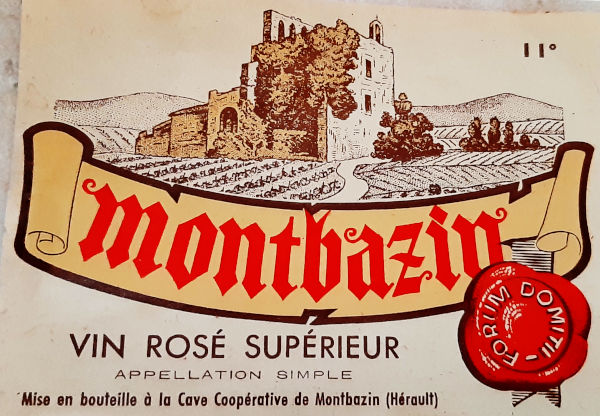 Vin rosé, avec mention de Forum Domitii, appelation romaine de Montbazin