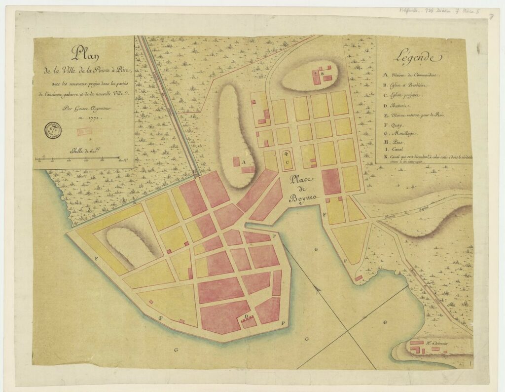 Plan de Pointe à Pitre en 1772