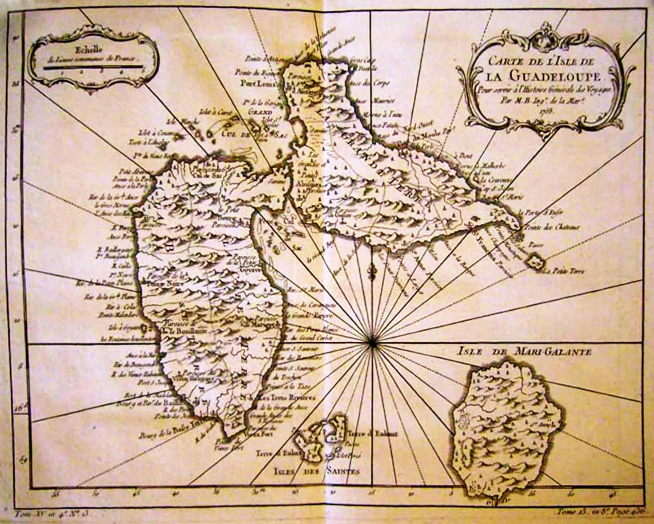 carte ancienne guadeloupe